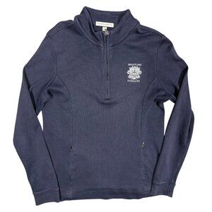 Fairway & Greene 1/4 Zip Golf Sweatshirt Pima Cotton Peru Blue Womens Medium